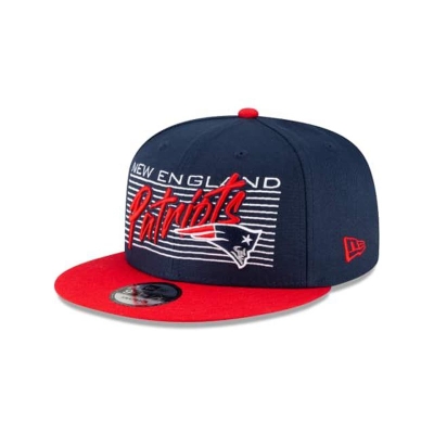 Blue New England Patriots Hat - New Era NFL Retro 9FIFTY Snapback Caps USA9367104